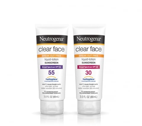 Clear Face Liquid-Lotion Sunscreen tubes