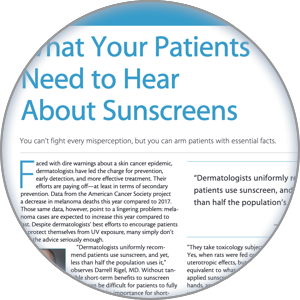 Image of the sunscreen patient facts article